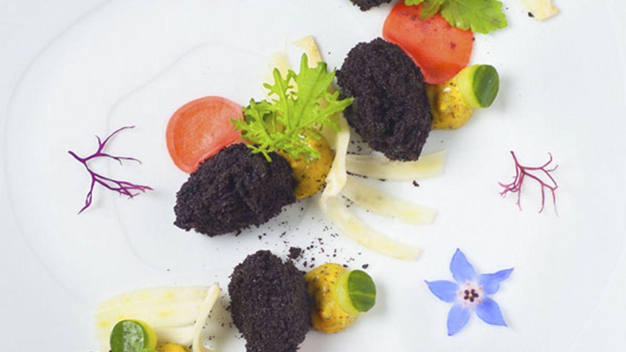 Fried oyster. Or jumbo Skittles, we didn't think to ask.