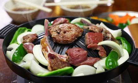 Japanese style lamb barbecue