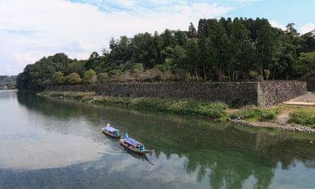 Boats on Kuma River, Hitoyoshi, Kumamoto,