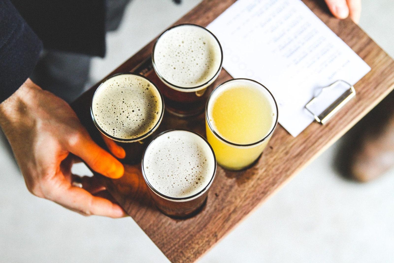 Drinks at 33 Acres brewery