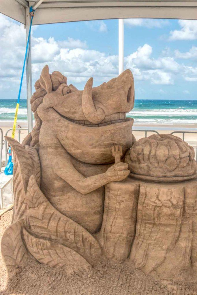 Sculpture de sable à Surfers Paradise